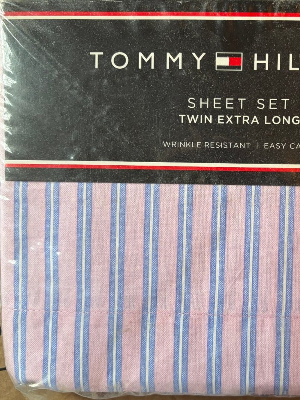 Tommy Hilfiger Twin XL Sheet Set SHIRTING STRIPE Easy Care Cotton Blend